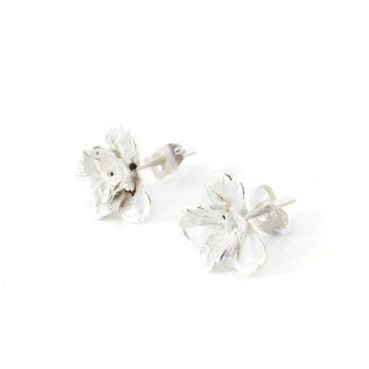 Orchid Silver Plated Stud Earrings