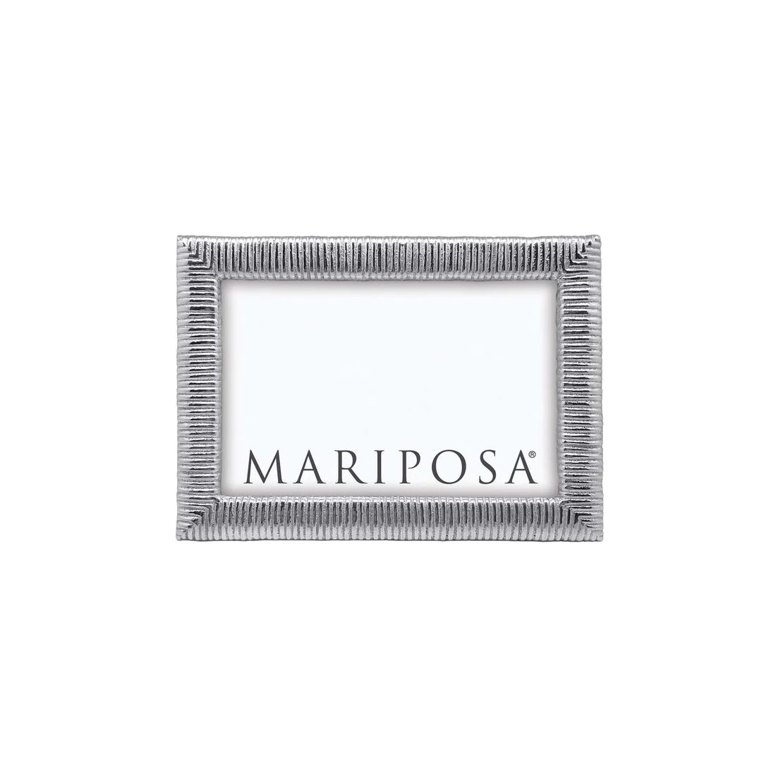 silver 4x frame with a woven border