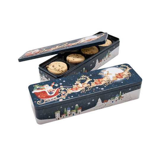 SALE Christmas Flying Santa Chocolate Chip Biscuit Tin
