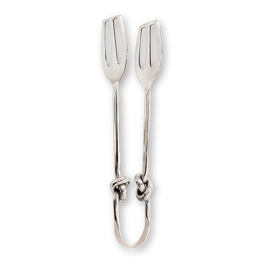 stainless steel tongs with a knot handle