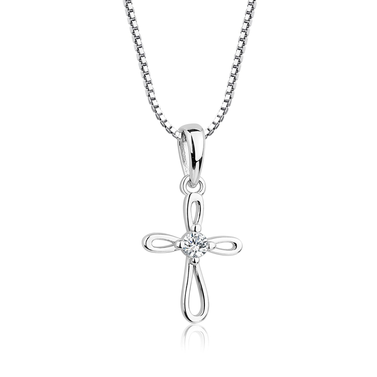 First Communion Sterling Silver Cross Necklace Asst Sizes