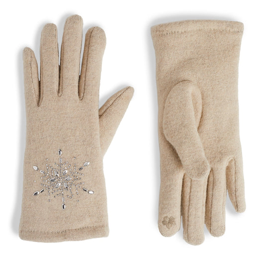 Snowflake Touchscreen Gloves Cream