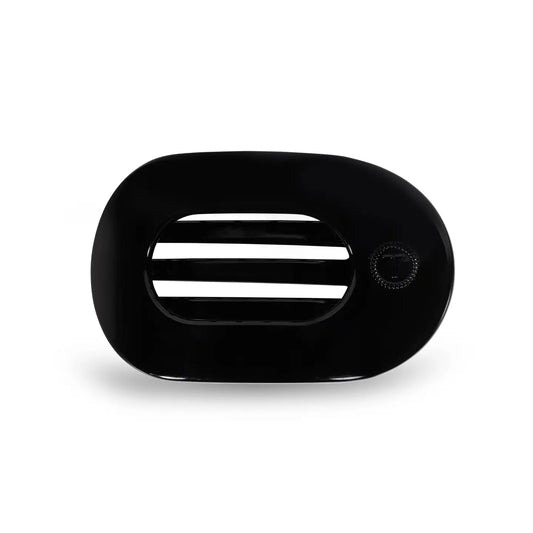 Teleties Jet Black Round Flat Hair Clip Small