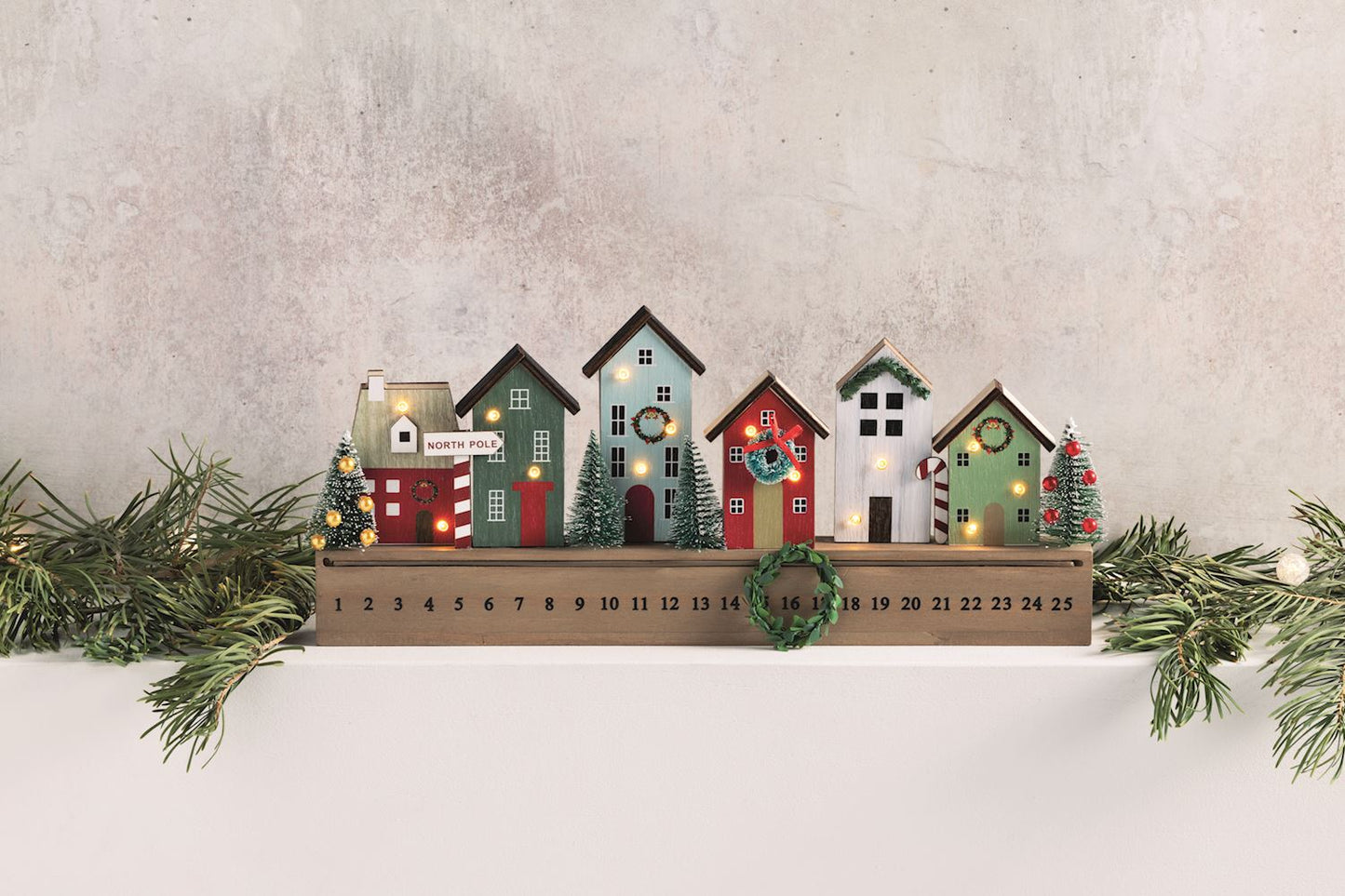 Mudpie Light-Up Christmas Village Countdown