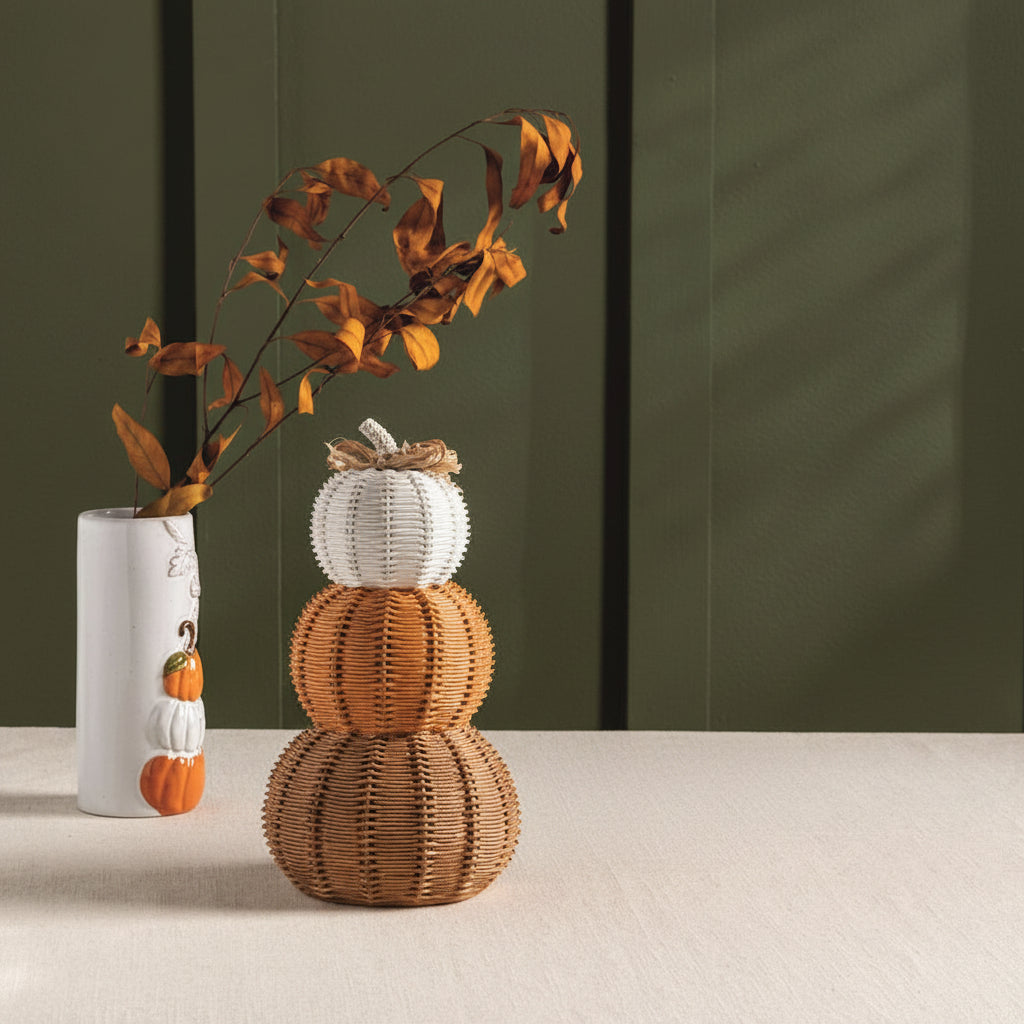Mudpie Triple Woven Resin Pumpkins