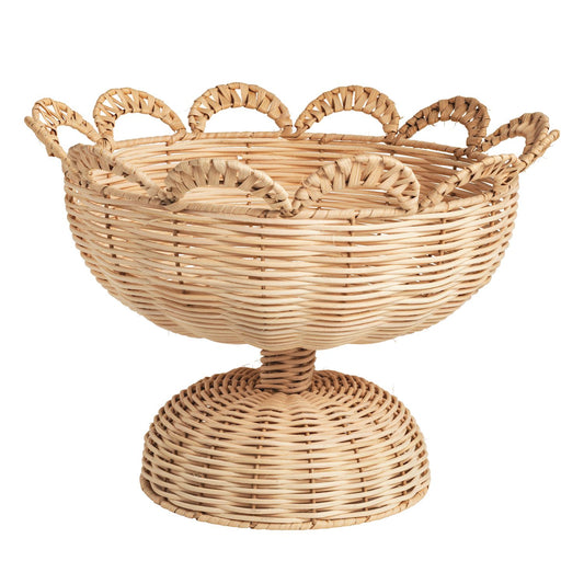 Mudpie Woven Pedestal Basket