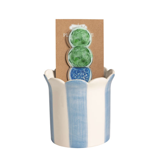 Mud Pie Pot and Plant Stake - Topiary