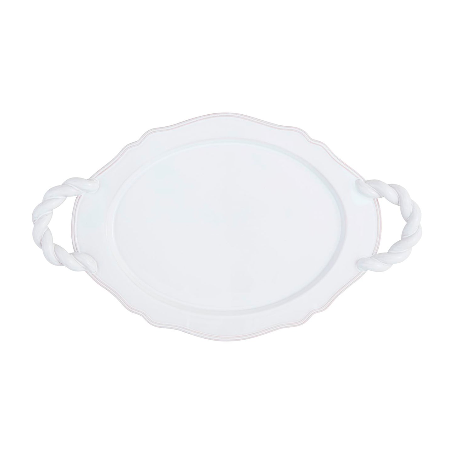 Mudpie Twisted Handle Ceramic Platter
