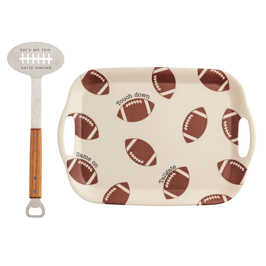 Mudpie Football Tray w/Spatula