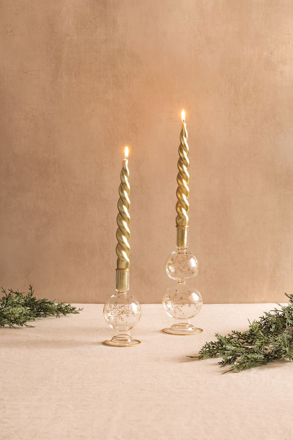 Mudpie Snowflake Taper Holder Large