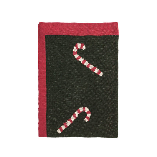 Mudpie Knit Candy Cane Throw Blanket
