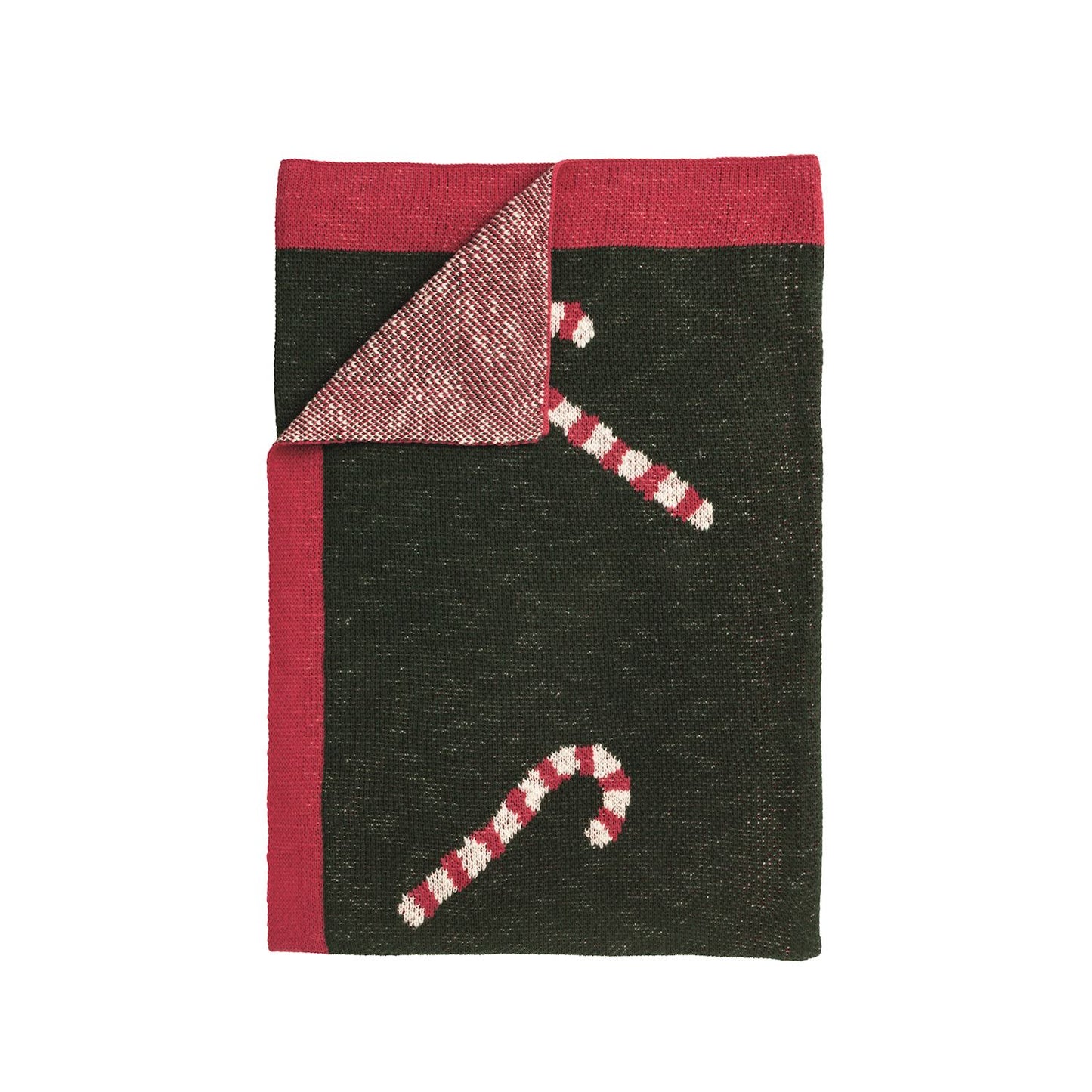 Mudpie Knit Candy Cane Throw Blanket