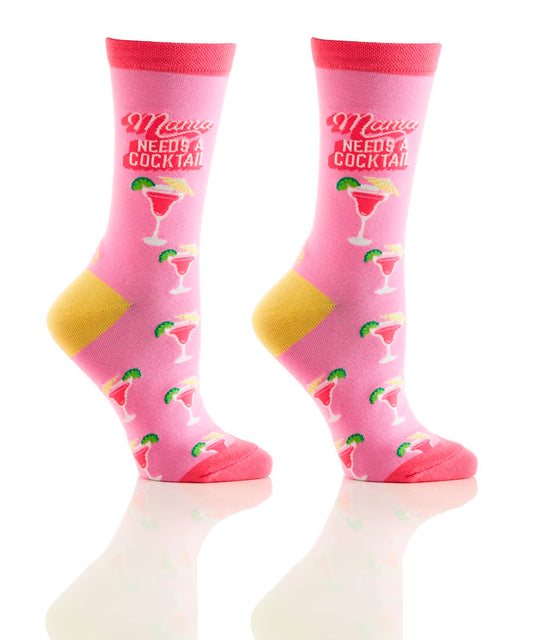 Women's Crew Socks Mama Needs a Cocktail