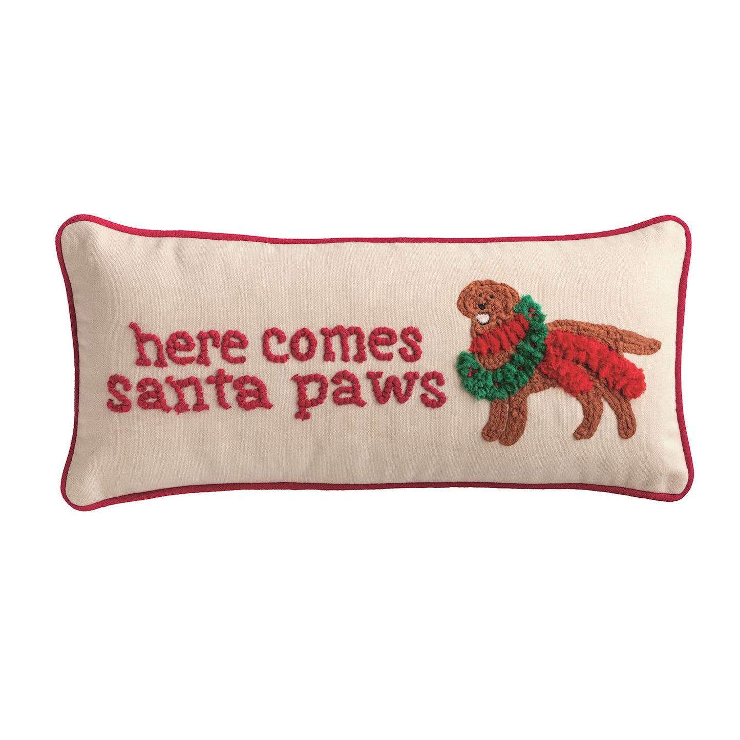 Mudpie Scarf Dog Christmas Pillow