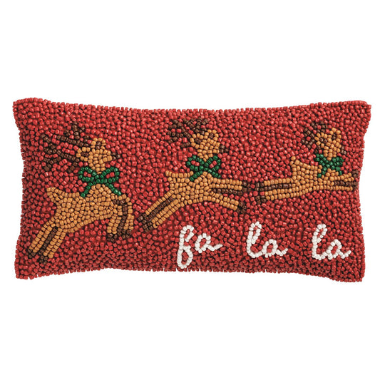 Mudpie Beaded Mini Pillow Reindeer