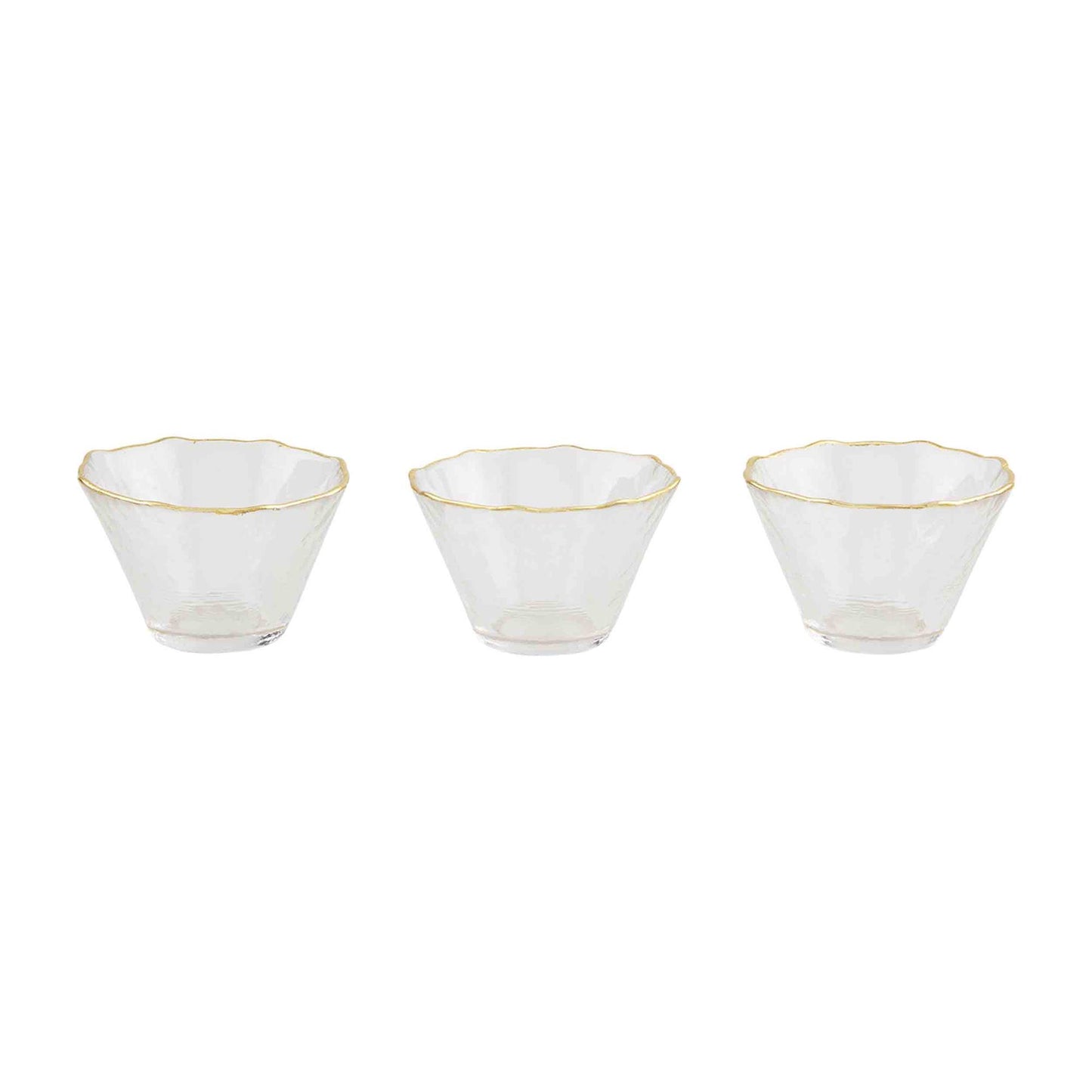 Gold Edge Glass Ramekin Set/3