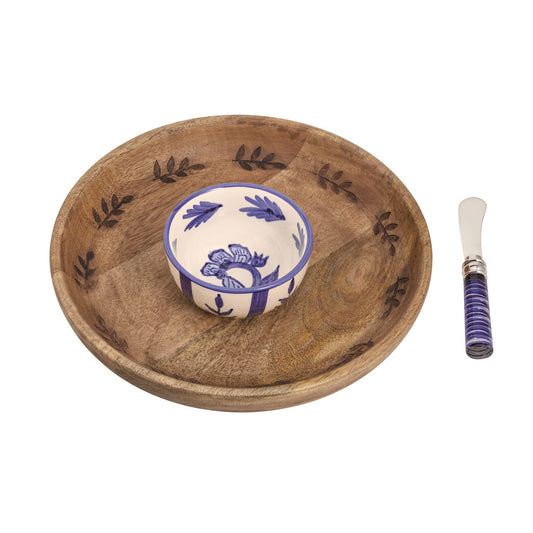 Mudpie Wood & Ceramic Chip & DIp Set
