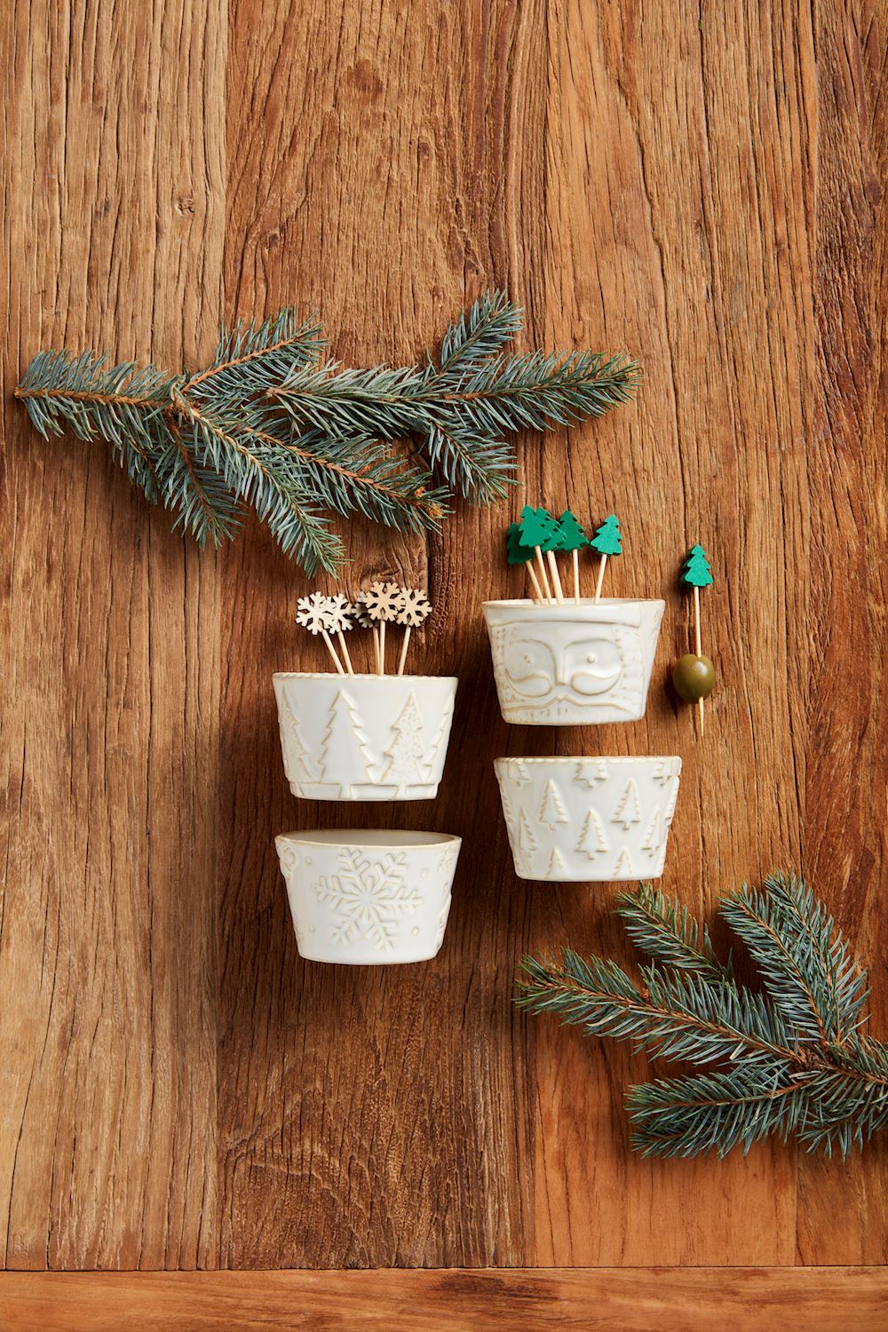 Mudpie White Tree Tidbit Bowl Set