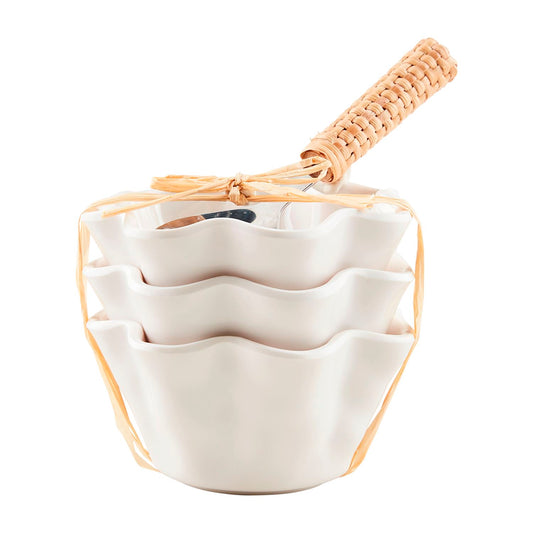 Mudpie Ruffle Melamine Tidbit Dish Set