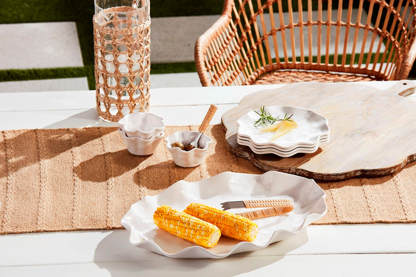 Mudpie Ruffle Melamine Tidbit Dish Set