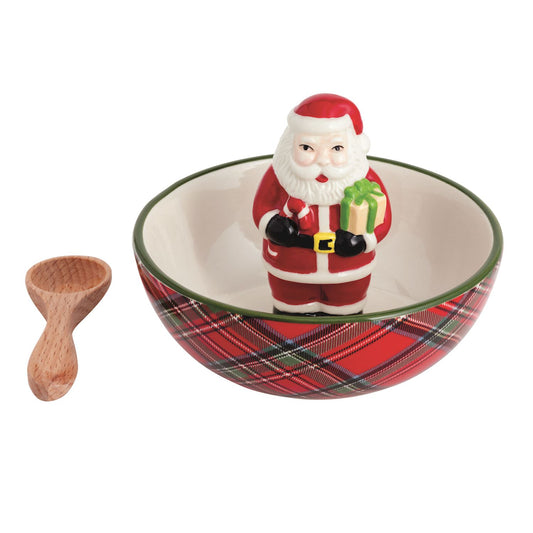 Mudpie Santa Tartan Candy Dish