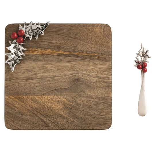Mudpie Wooden Holly Tray Set