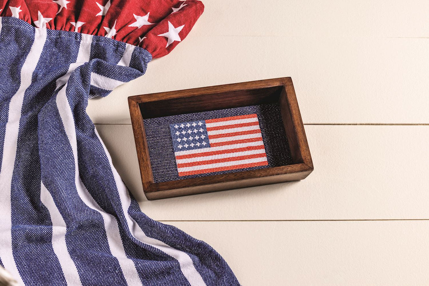 Mudpie Needlepoint Flag Tray