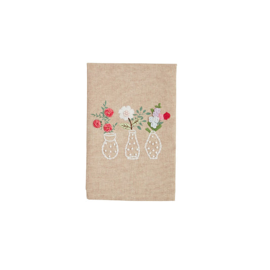 Mudpie 3 Vase Flower Tea Towel
