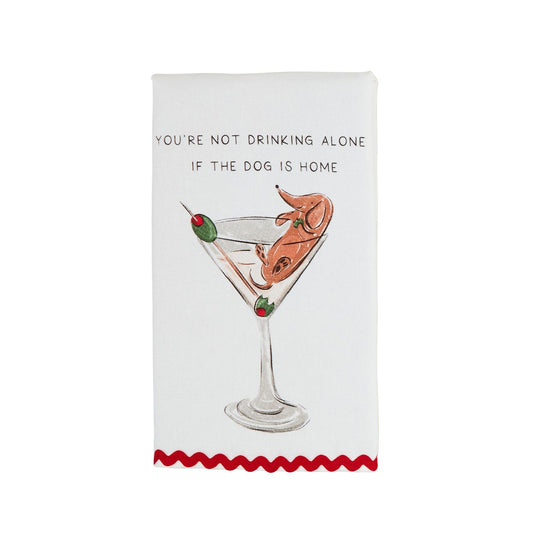 Mudpie Ric Rac Towel Martini Dog