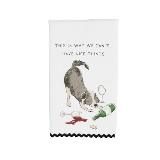 Mudpie Ric Rac Towel Spilled Dog