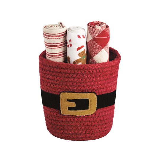 Mudpie Santa Basket Towel Set