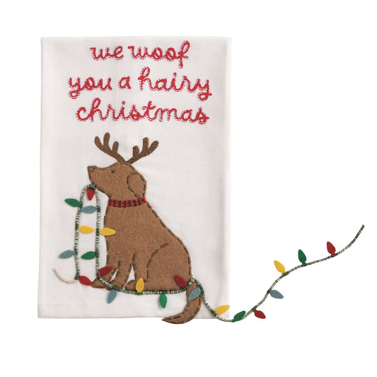 Mudpie Hairy Christmas Pet Dangle Towel