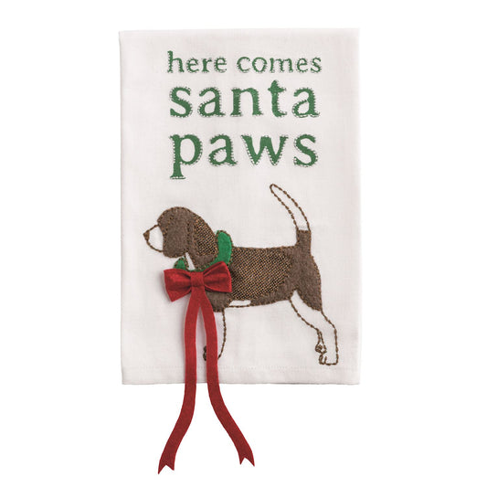Mudpie Santa Christmas Pet Dangle Towel