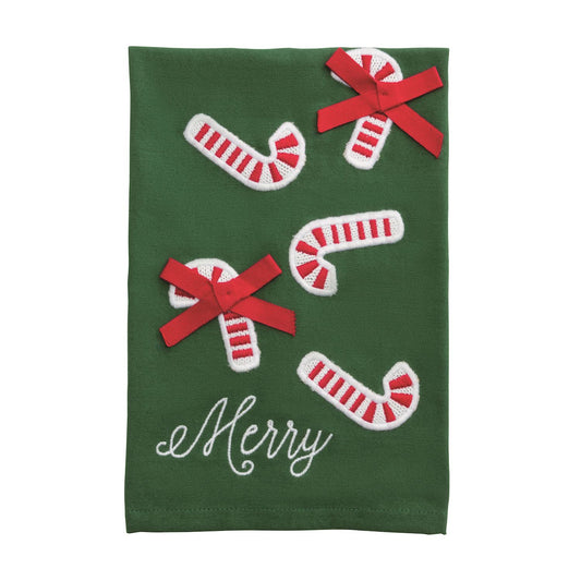 Mudpie Crochet Candy Cane Towel