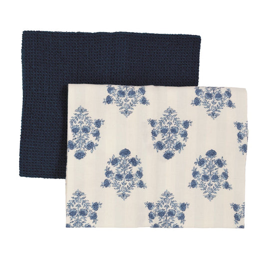 Mudpie Blue Floral Towel Set