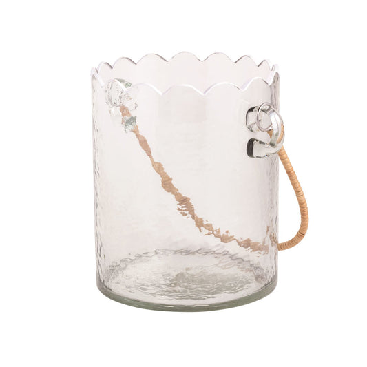 Mudpie Scalloped Glass Ice Bucket