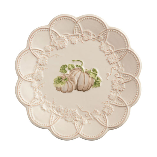 Mudpie Salad Plate White Pumpkin