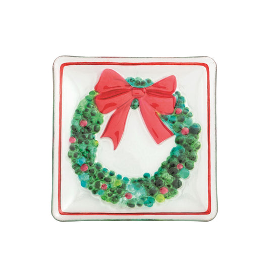 Mudpie Fused Glass Wreath Plate
