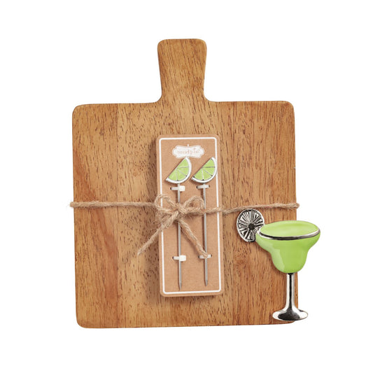 Mudpie Wood Cocktail Board Margarita Set