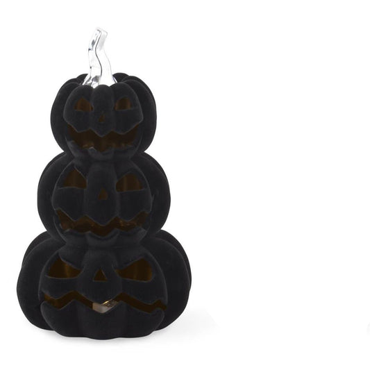 SALE Stack of 3 Black Velvet Jack-o-Lanterns with Timer