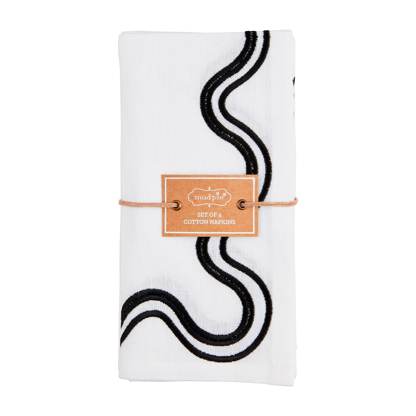 Mudpie Black Squiggly Napkin Set