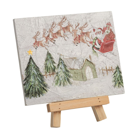 Sleigh Christmas Art Plaque
