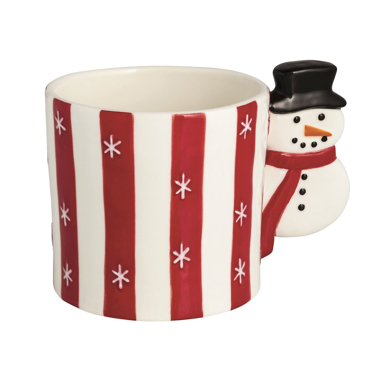 Whimsical Snowman Handle Christmas Mug