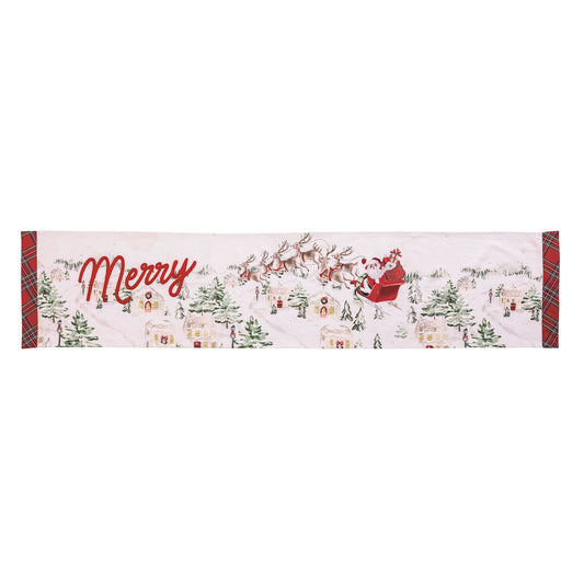 Mudpie Vintage Santa Scene Runner