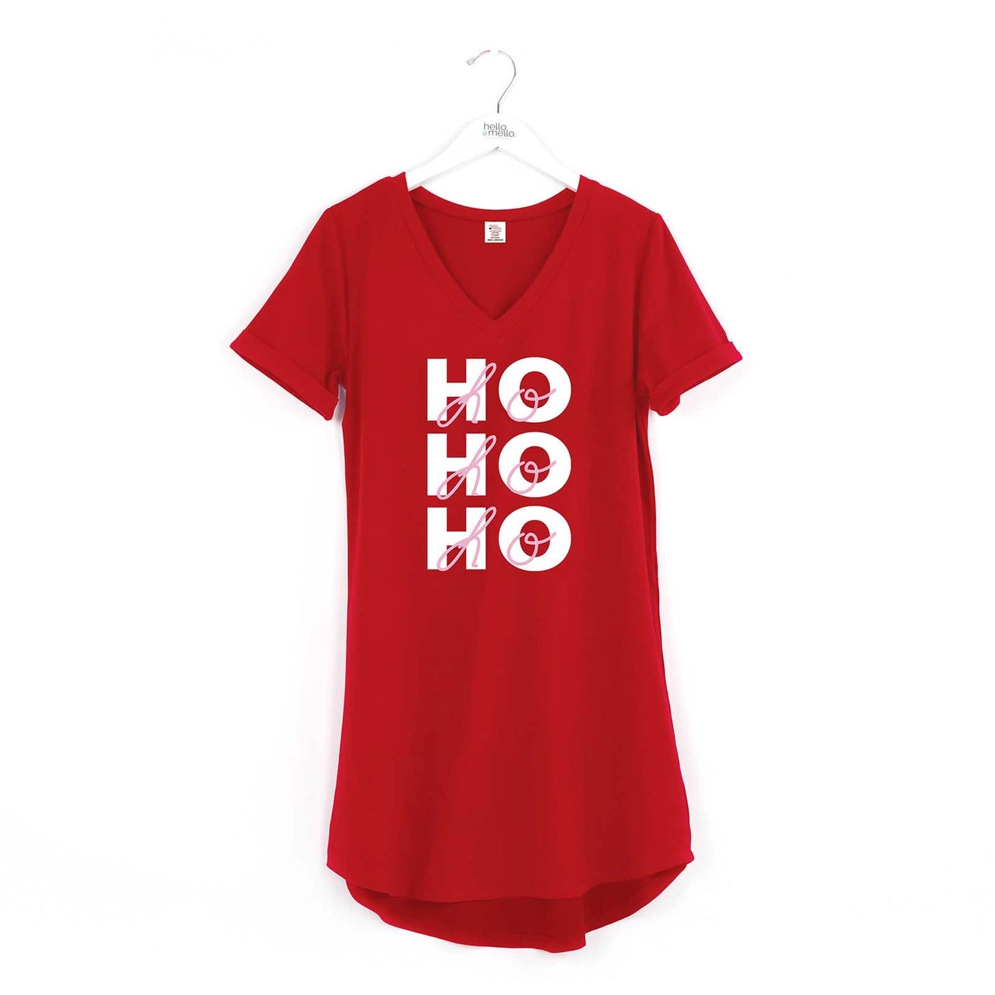 Hello Mello Red Ho Ho Ho Holiday Sleep Shirt L/XL