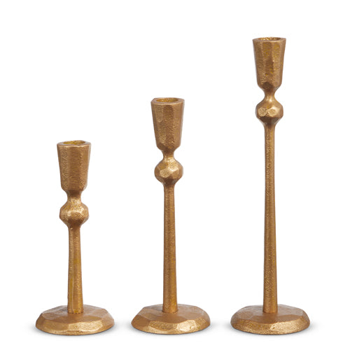 Hammered Gold Candle Stick Large