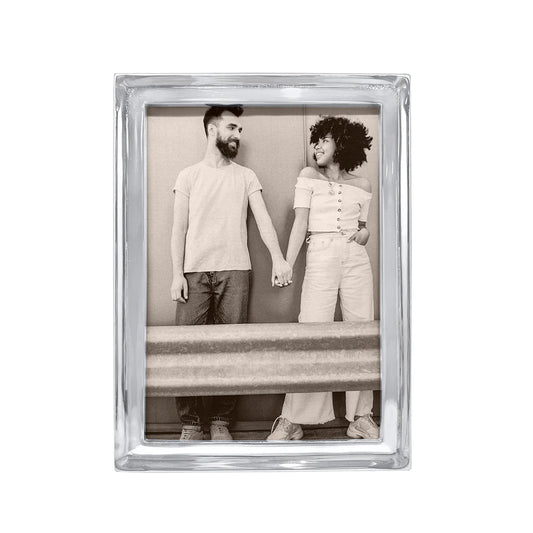 silver 5x7 photo frame with a simple border