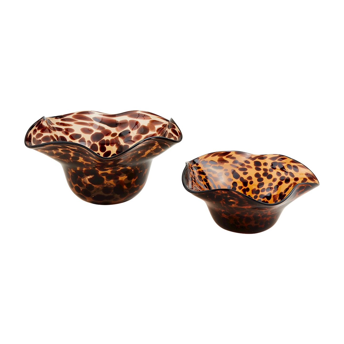 Ruffle Tortoise Glass Bowl Large