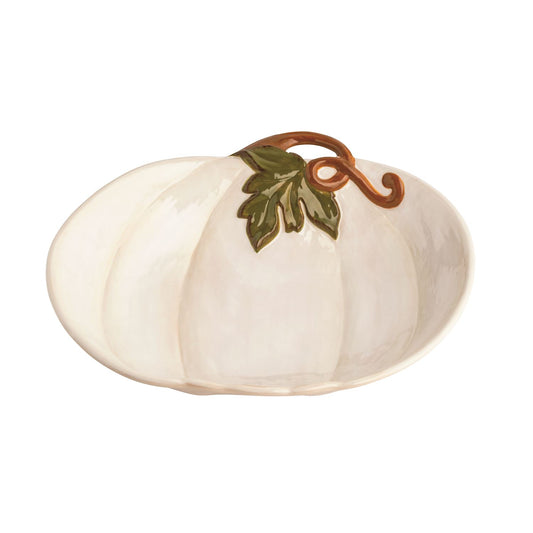 Mudpie White Pumpkin Bowl