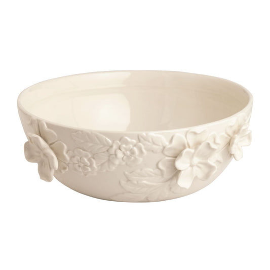 Mud Pie Bowl White Floral